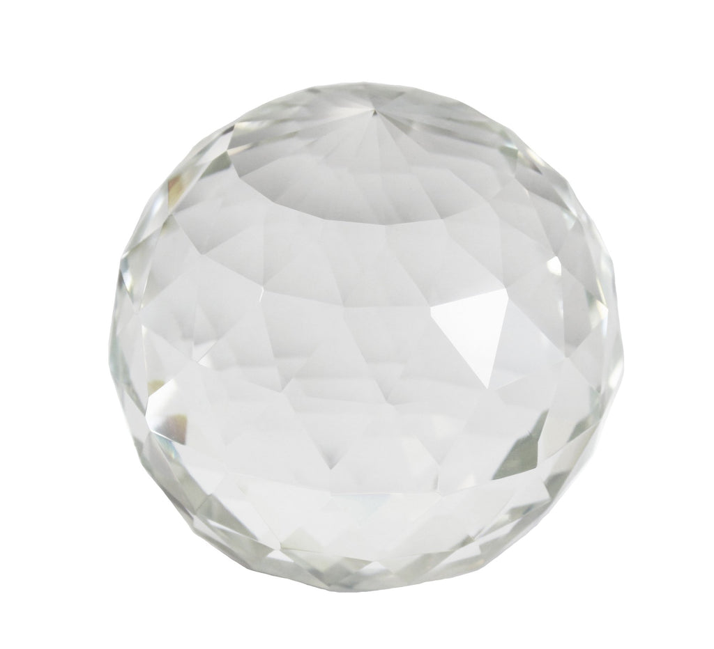 Faceted Clear Glass Orb 4"