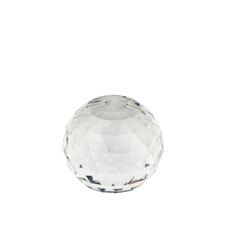 Faceted Clear Glass Orb 3"