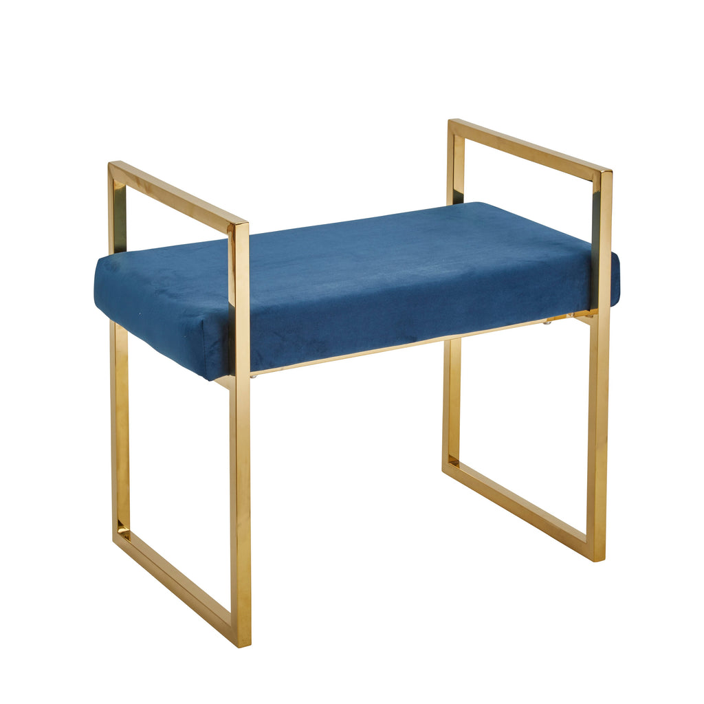 Velveteen Bench, Gold/Blue