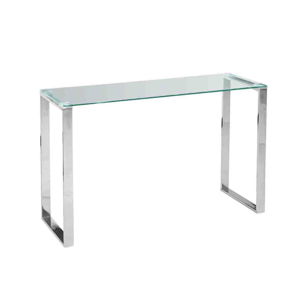 Silver Metal/Glass Console Table, Kd