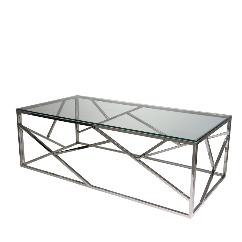 Modern Silver/Glass Cocktail Table,Kd