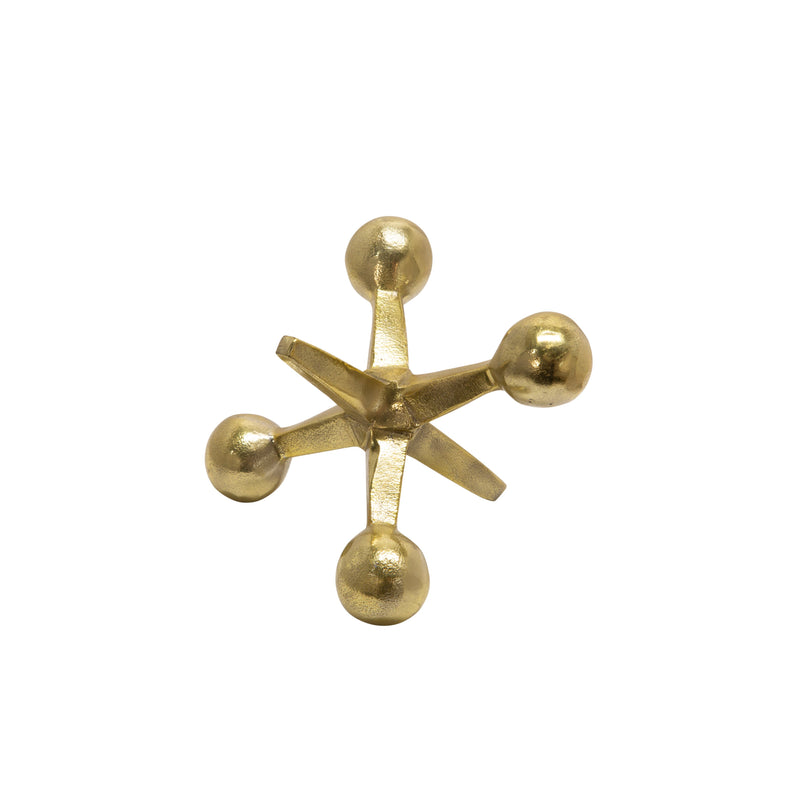 Gold Metal Jacks Decor, 5"