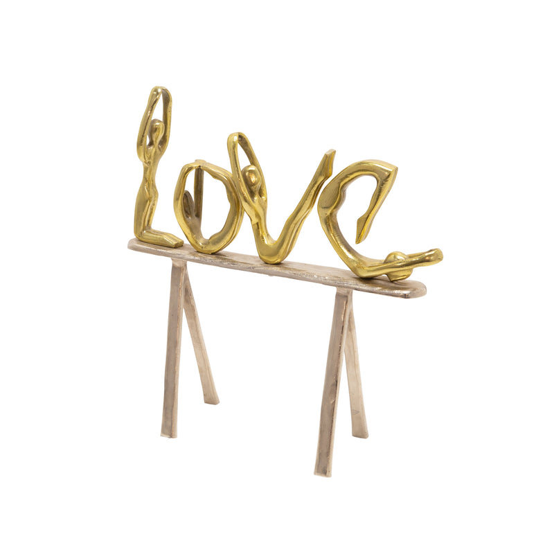 Silver/Gold Metal Love Sculpture