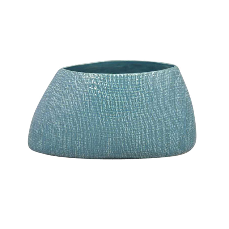 Asymmetric Turquoise Vase 9.25"