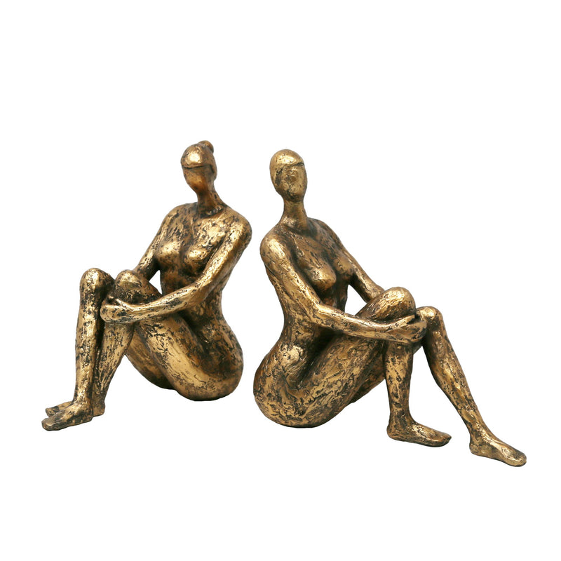 S/2 Bronze Lady Bookends