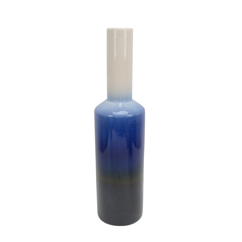 White/Blue Ombre Vase 18"
