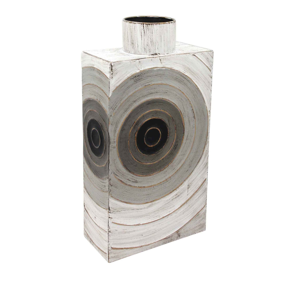 Gray Metal Box Vase 19.25"