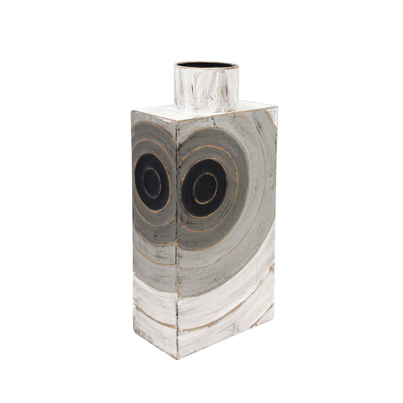 Gray Metal Box Vase 15"