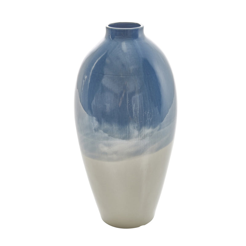 Blue/White Layered Vase 14"
