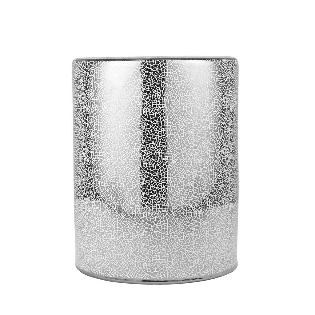 Silver Crackle Ceramic Gardenstool
