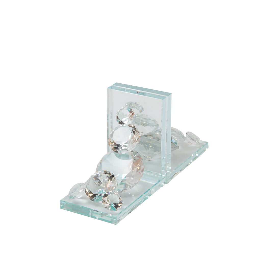 S/2 Crystal Diamond Bookends