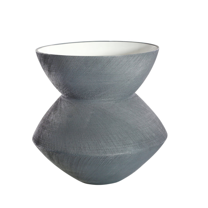 Charcoal Angled Scratch Vase 11.5"