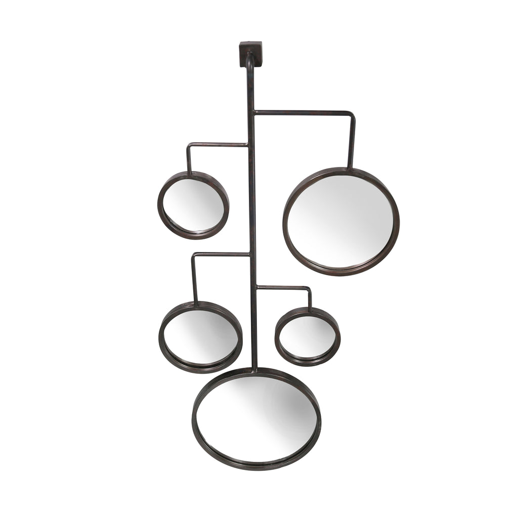 Metal 39" Multi Wall Mirror, Black, Wb