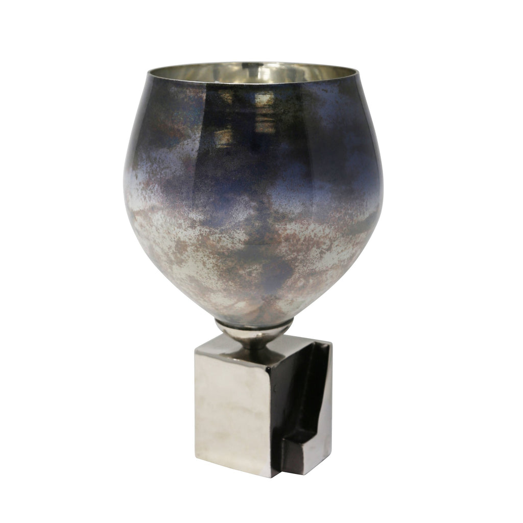 Dark Ombre Glass/Metalvase 13.5" Kd