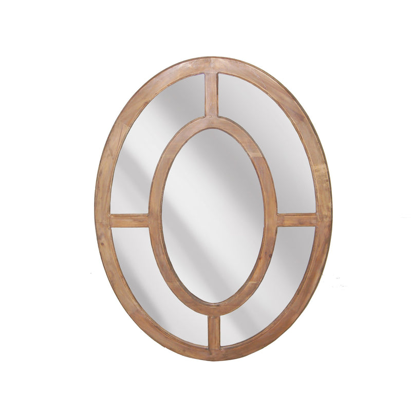 Oval Wood Framed Mirror