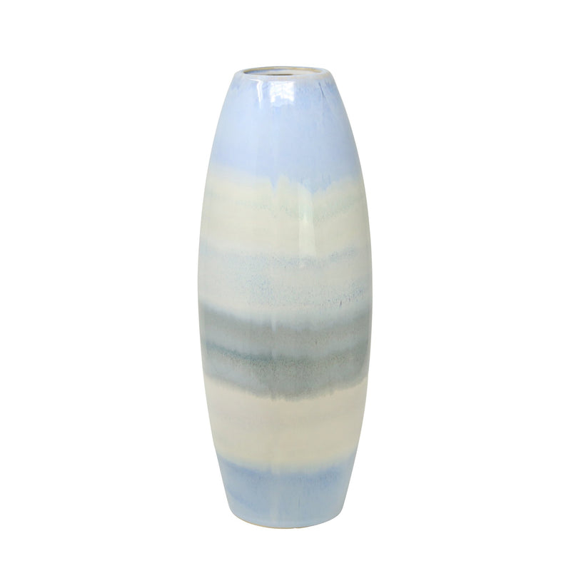 Ceramic 14.5" Vase, Blue/Multi