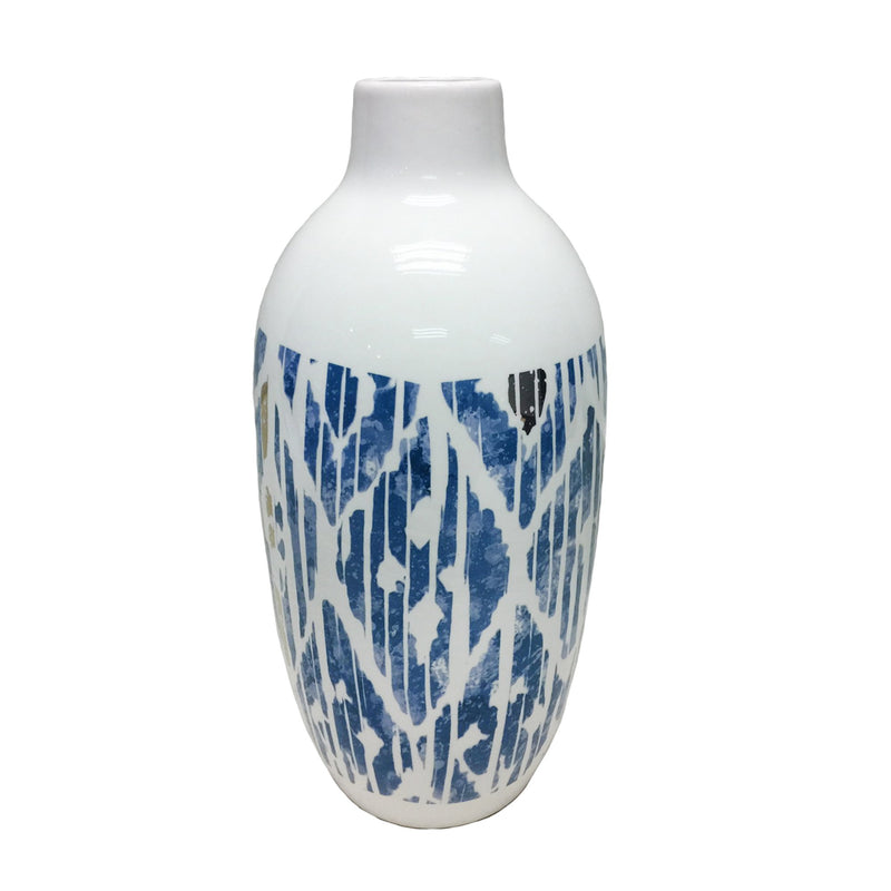 Ceramic White/Blue Vase