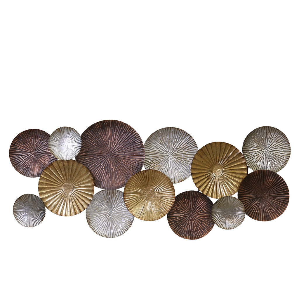 Silver/Bronze Circles Wall Sculpture, Wb