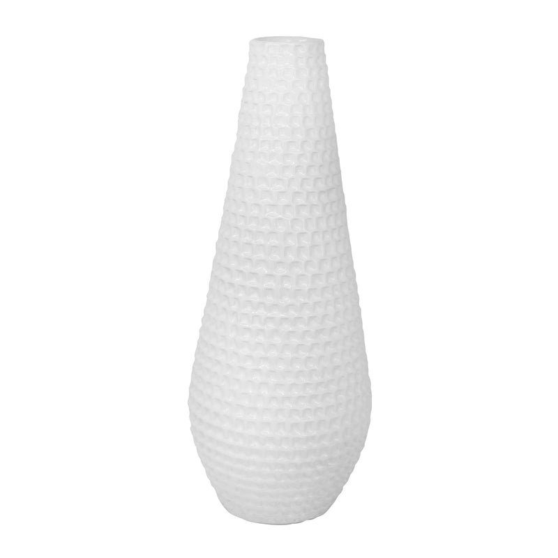 White Ceramic Rope Vase 16.5"