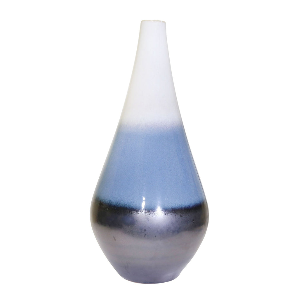 Gray/Blue/White Layered Vase 21"