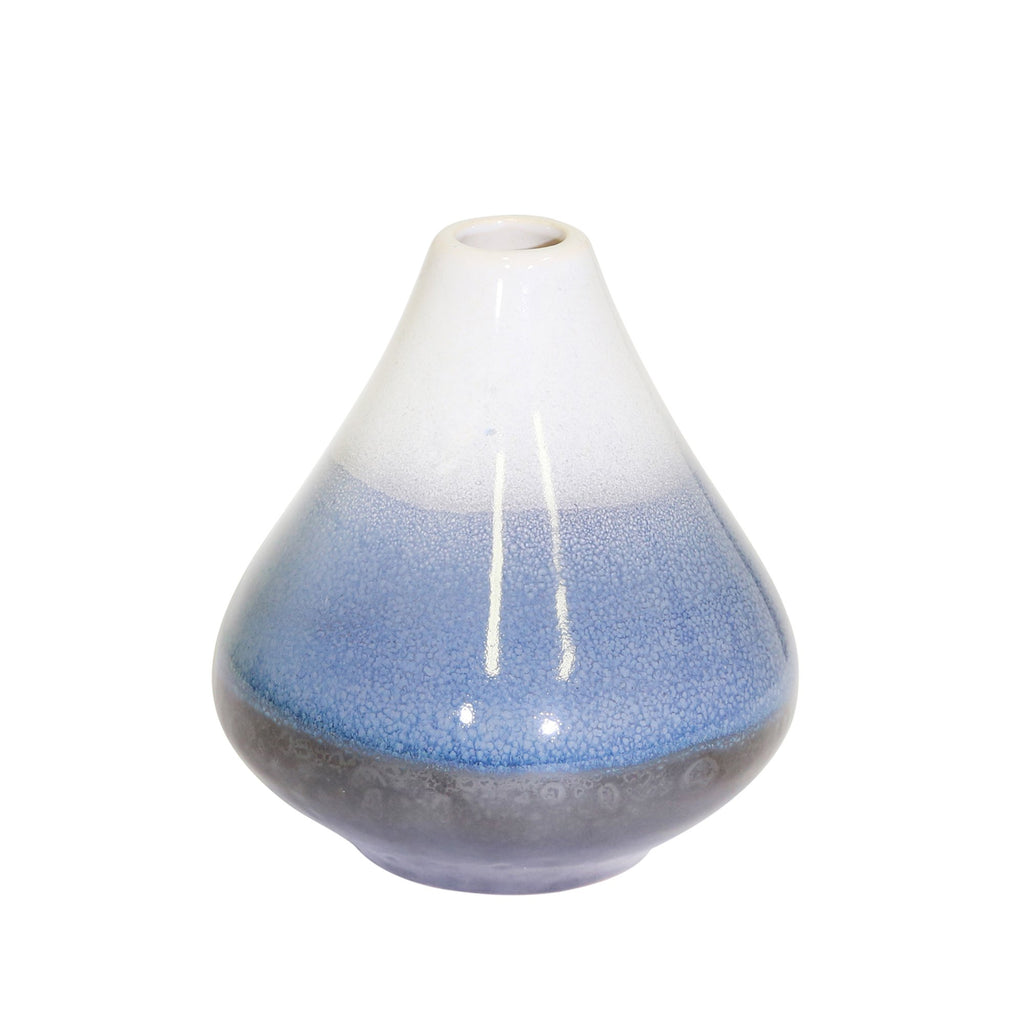 Gray/Blue/White Layered Vase 5"