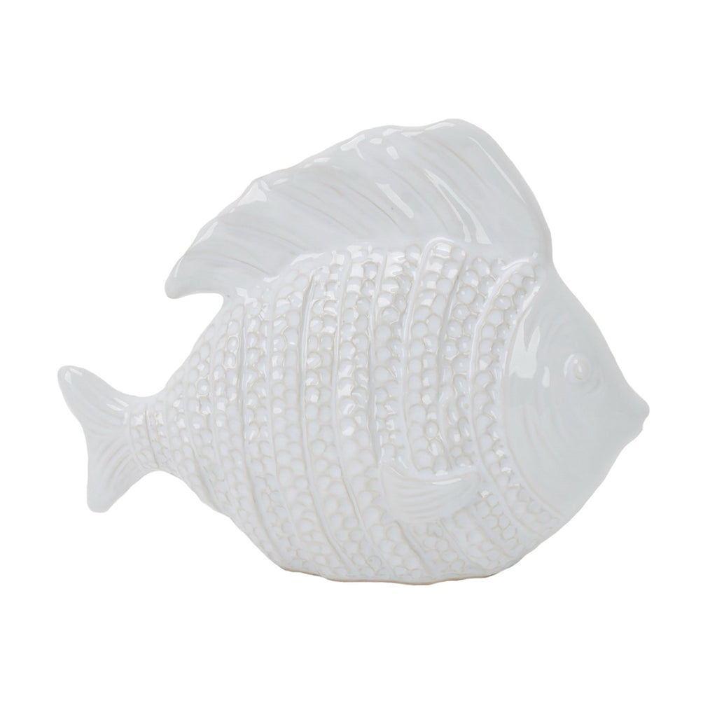 White Ceramic Fish 8"
