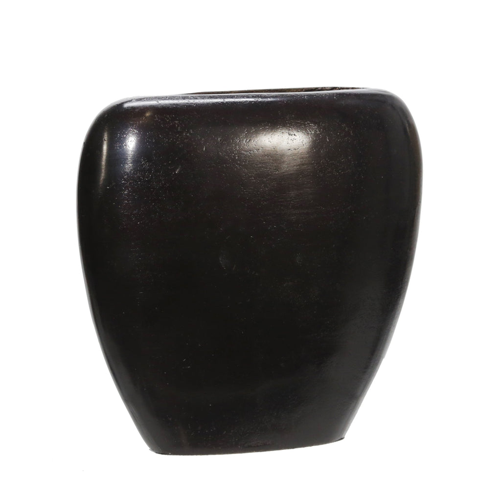 Oval Aluminum Vase, Black