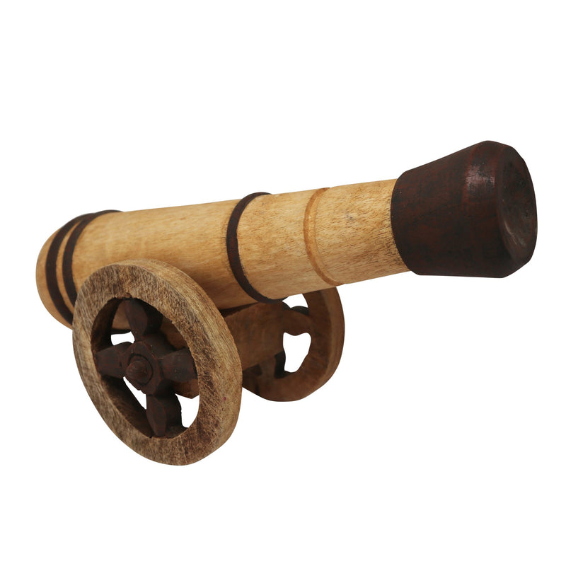 Wooden Cannon Decor, Brown