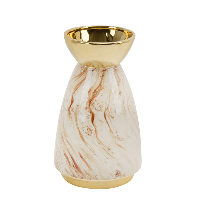 Ceramic 12" Vase, Gold