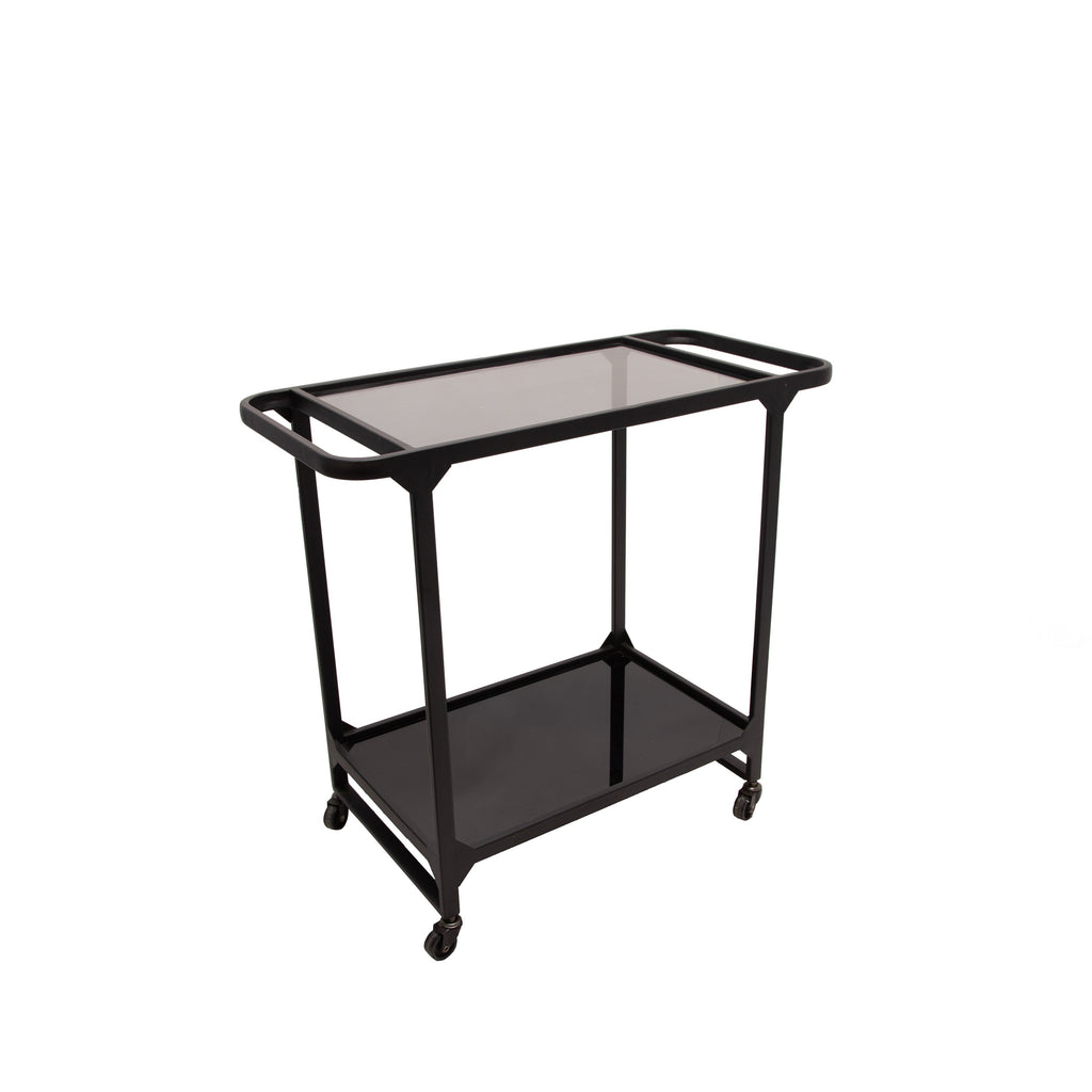 Metal & Glass Bar Cart, Black