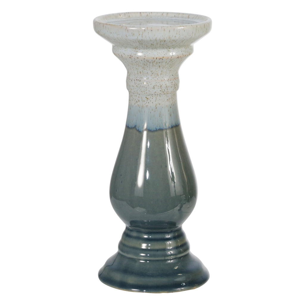 Ceramic 9.75" Candle Holder, Blue