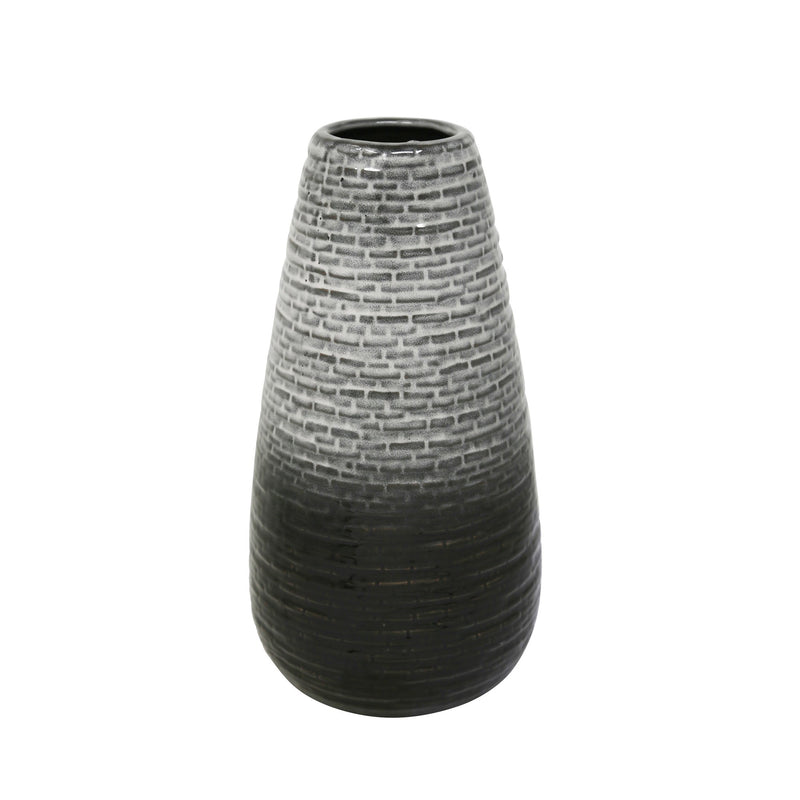 Ceramic 11.75 Vase, Gray