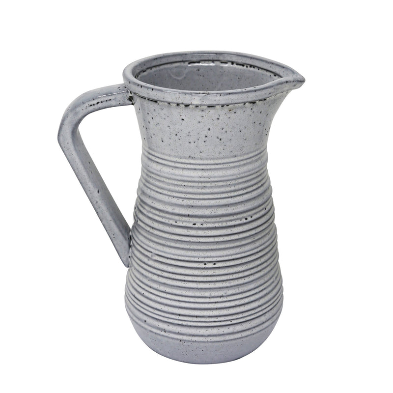 Ceramic 10' Decorative Pitcher, Gray