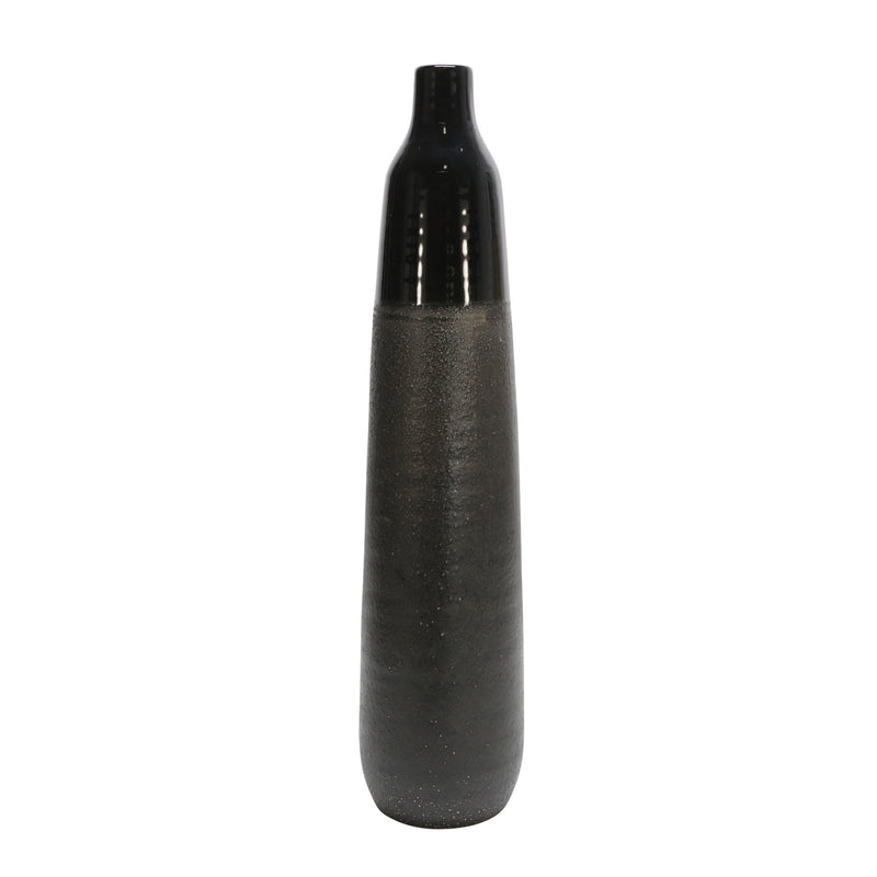 Ceramic 27.5" Bottle Vase, Black