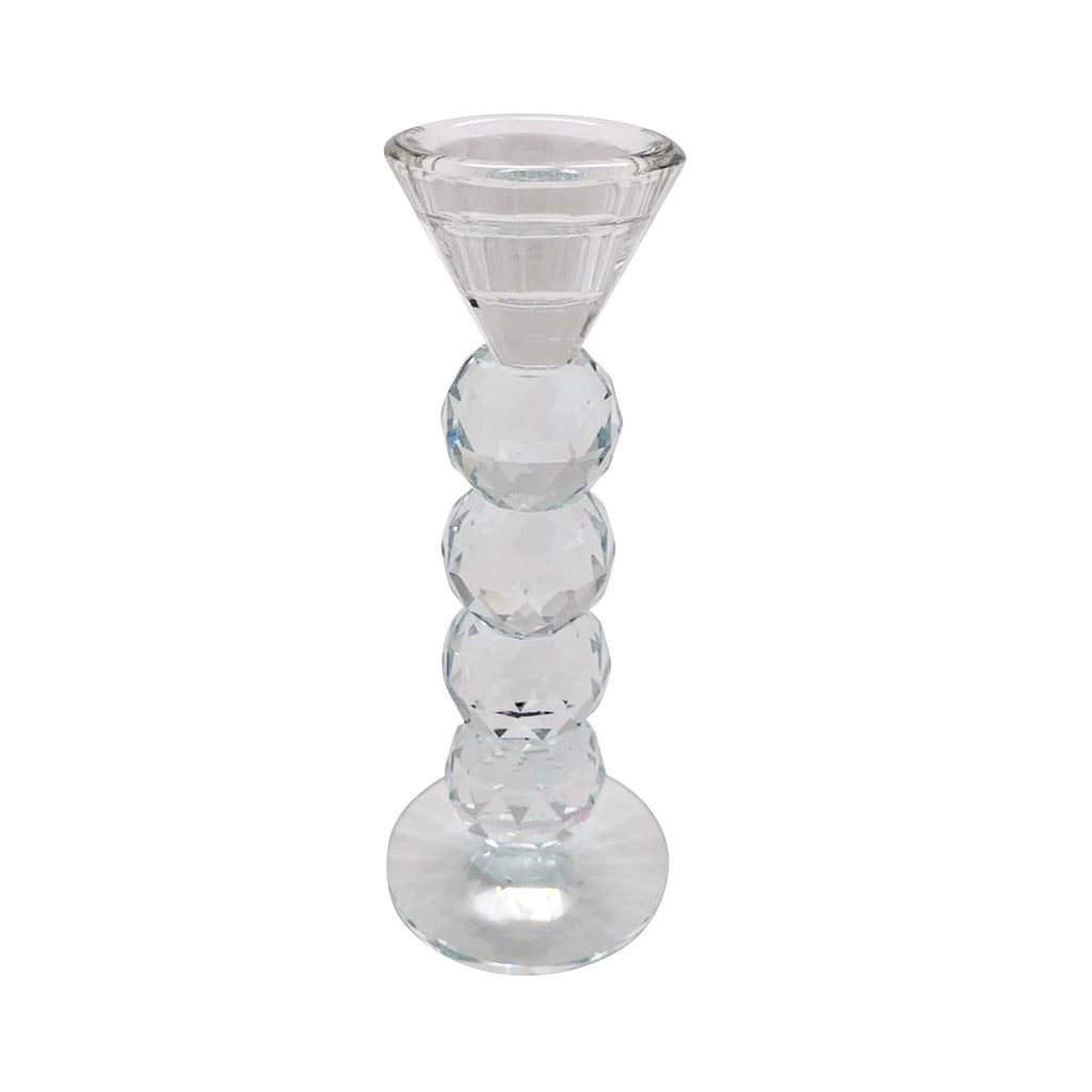 Glass 7.75" Candle Holder, Clear