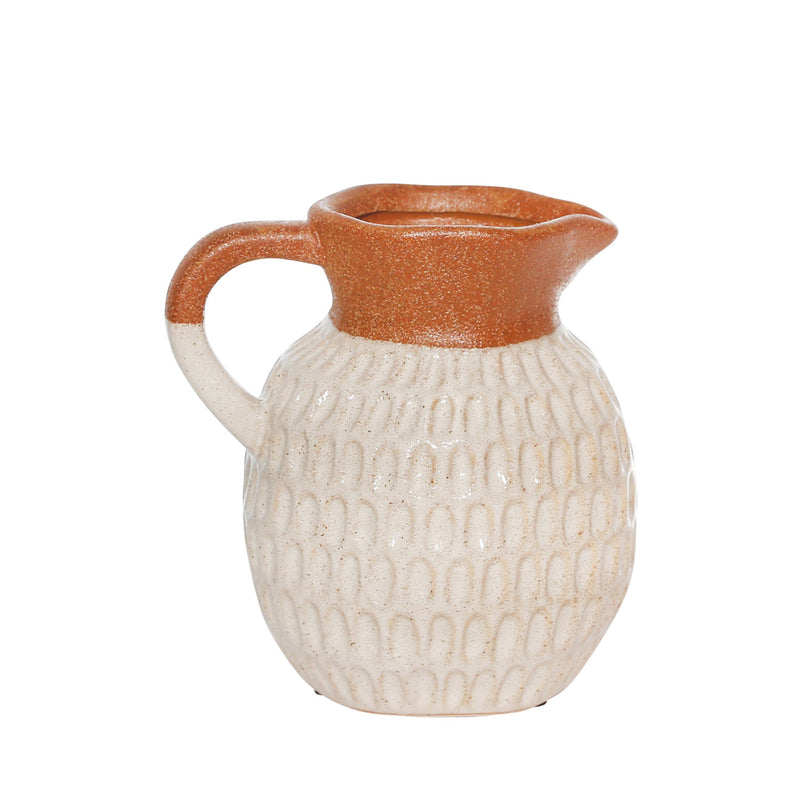 Ceramic Organic Dimpled Pitcher, 6.75" Gray