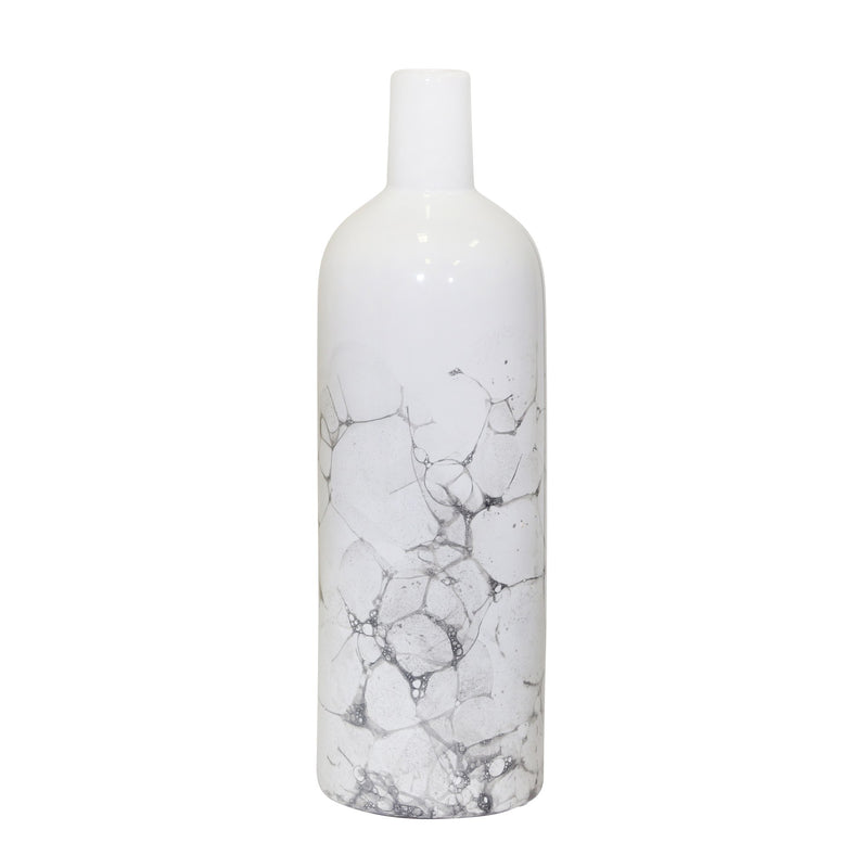 Ceramic 12" Bottle Vase, Black/White