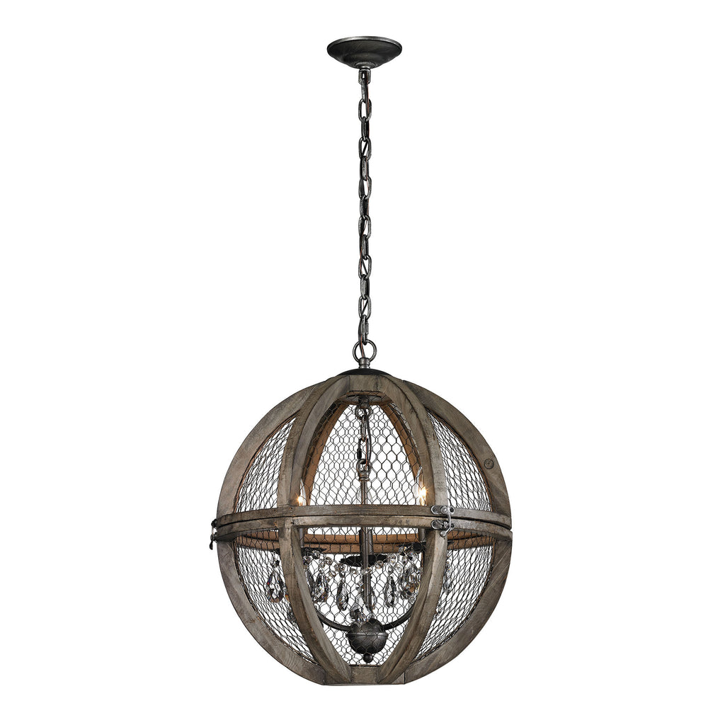 140-007 Renaissance Invention Wood And Wire Chandelier - Small - Free Shipping!, Chandelier, Dimond Home, - ReeceFurniture.com - Free Local Pick Ups: Frankenmuth, MI, Indianapolis, IN, Chicago Ridge, IL, and Detroit, MI