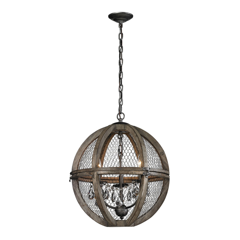 140-007 Renaissance Invention Wood And Wire Chandelier - Small - Free Shipping!, Chandelier, Dimond Home, - ReeceFurniture.com - Free Local Pick Ups: Frankenmuth, MI, Indianapolis, IN, Chicago Ridge, IL, and Detroit, MI