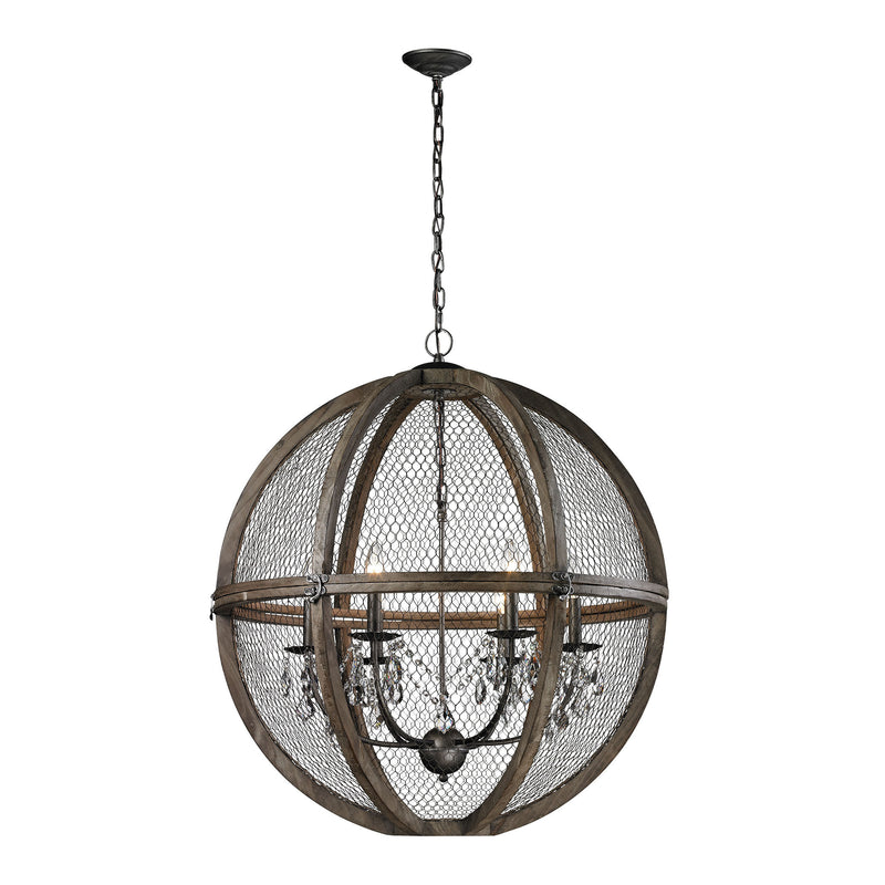 140-008 Renaissance Invention Wood And Wire Chandelier - Large - Free Shipping!, Chandelier, Dimond Home, - ReeceFurniture.com - Free Local Pick Ups: Frankenmuth, MI, Indianapolis, IN, Chicago Ridge, IL, and Detroit, MI