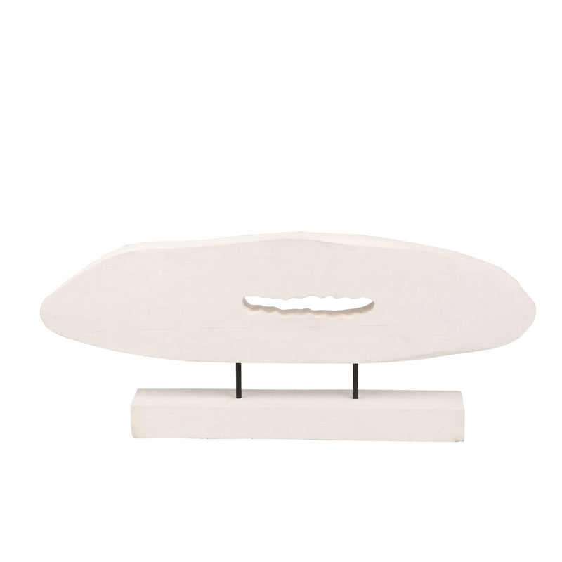 Mango Wood Table Decor, White