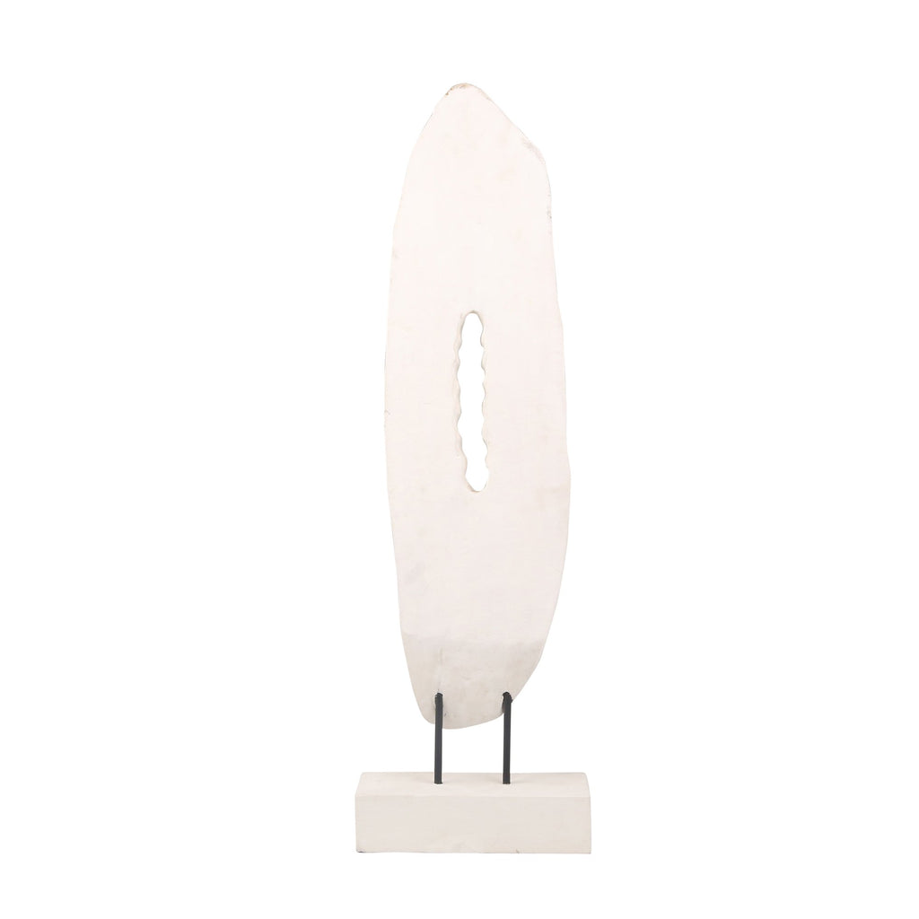 Mango Wood Vertical Table Decor, White