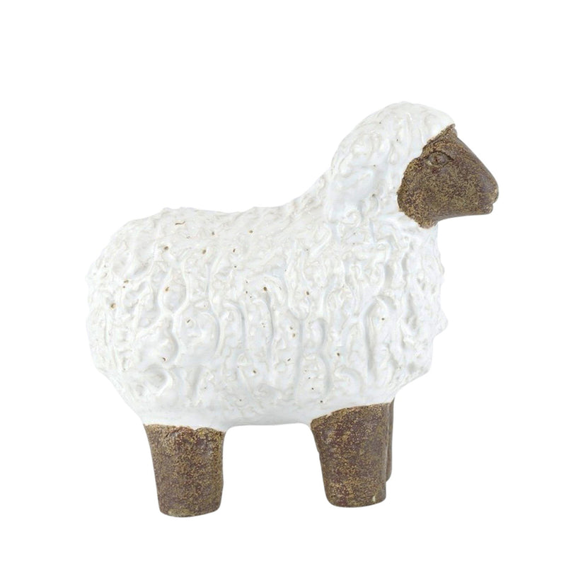 Ceramic Standing Sheep 7.5", White