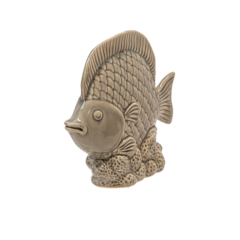 Ceramic Fish Decor 11.5", Graygreen