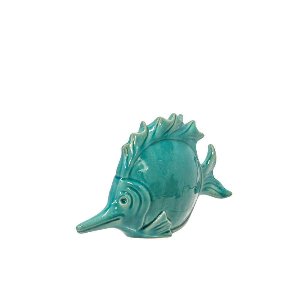 Ceramic Fish Decor,10.75",Gray