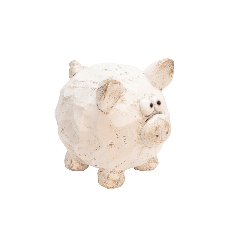 Resin Pig Decor, 4.75" White