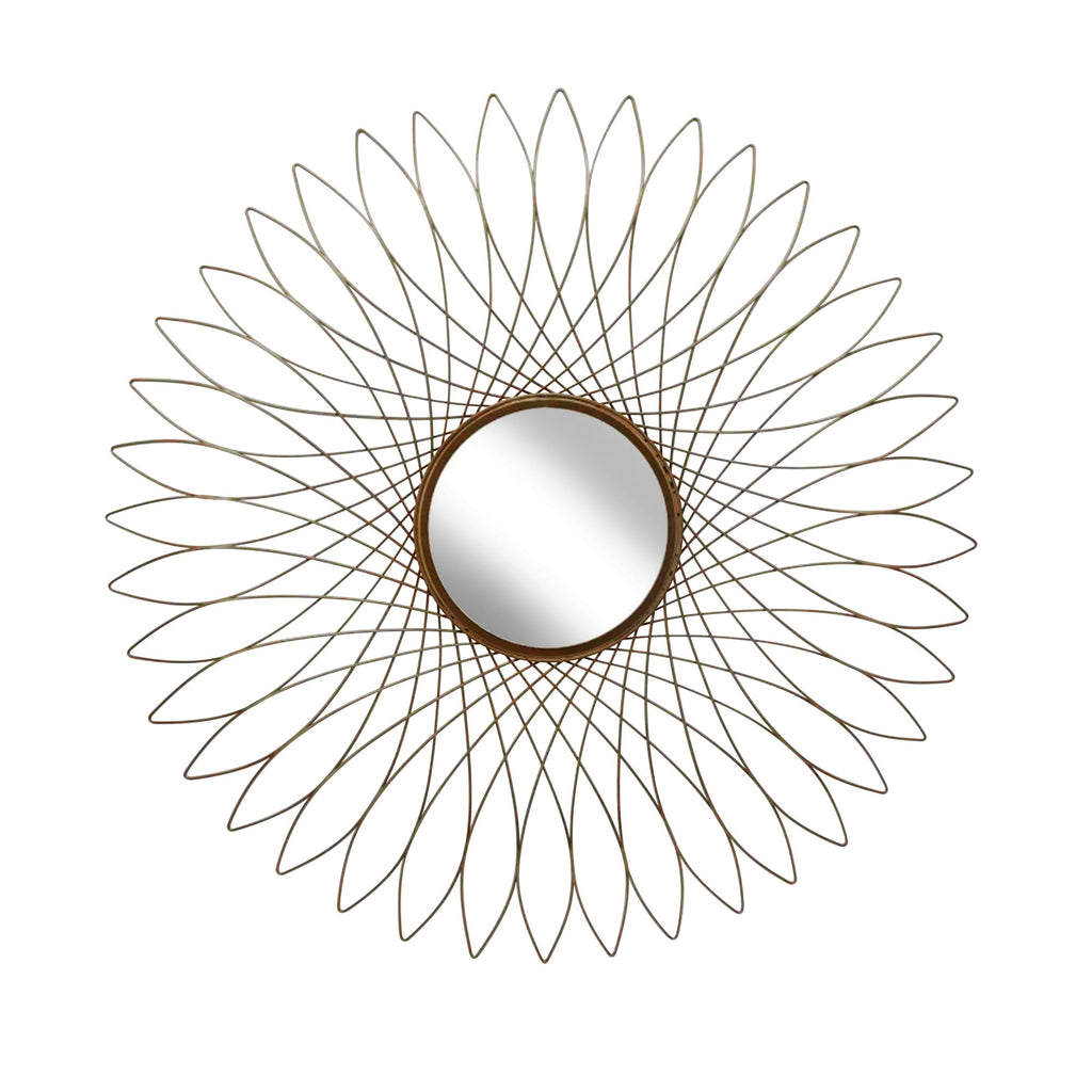 Metal 31.5" Spirograph Wall Mirror, Gold Wb