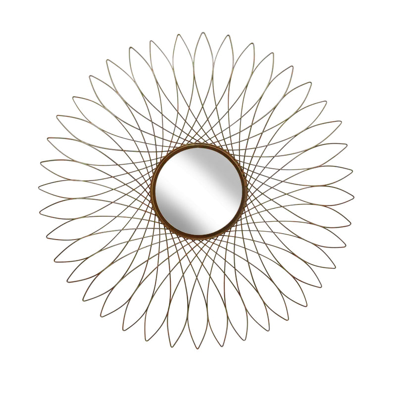 Metal 31.5" Spirograph Wall Mirror, Gold Wb