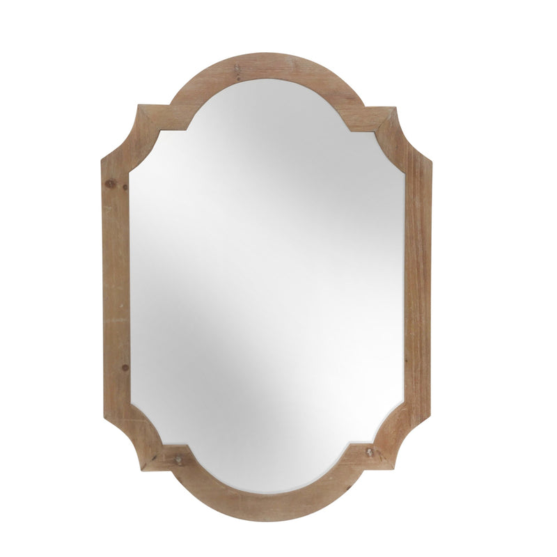 Wood 44.5"  Frame Wall Mirror,Brown Wb