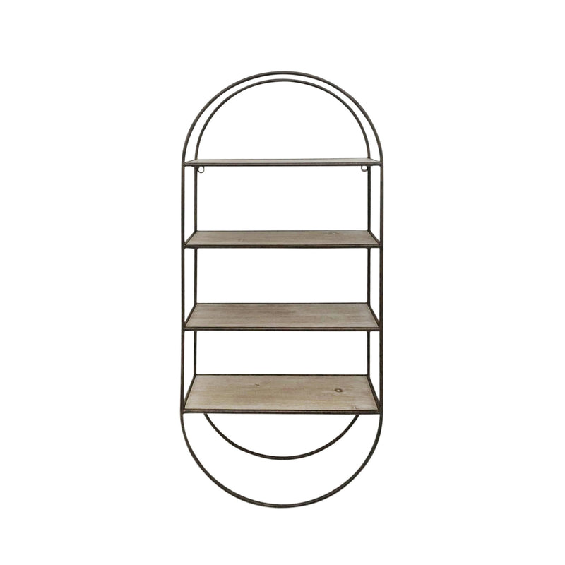 Metal / Wood35.5" 4 Tier Wallshelf, Brown